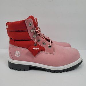 Timberland 650 Women's Outdoor Hiking Fashion Boots Pink Red 22975M US Size 5.5